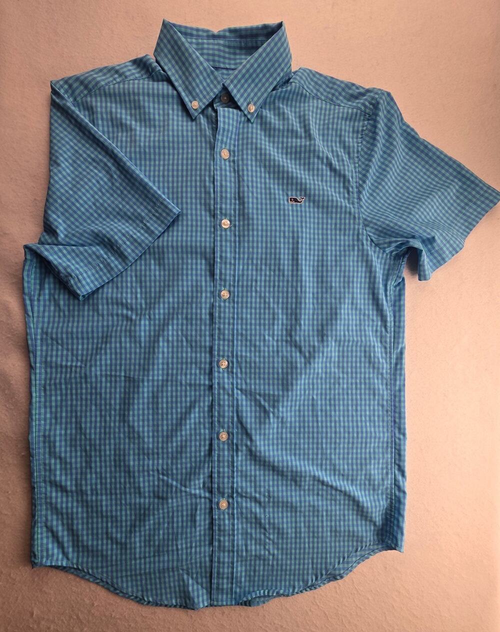 Vineyard Vines Whale Shirt Short Sleeve Button Down Size Small